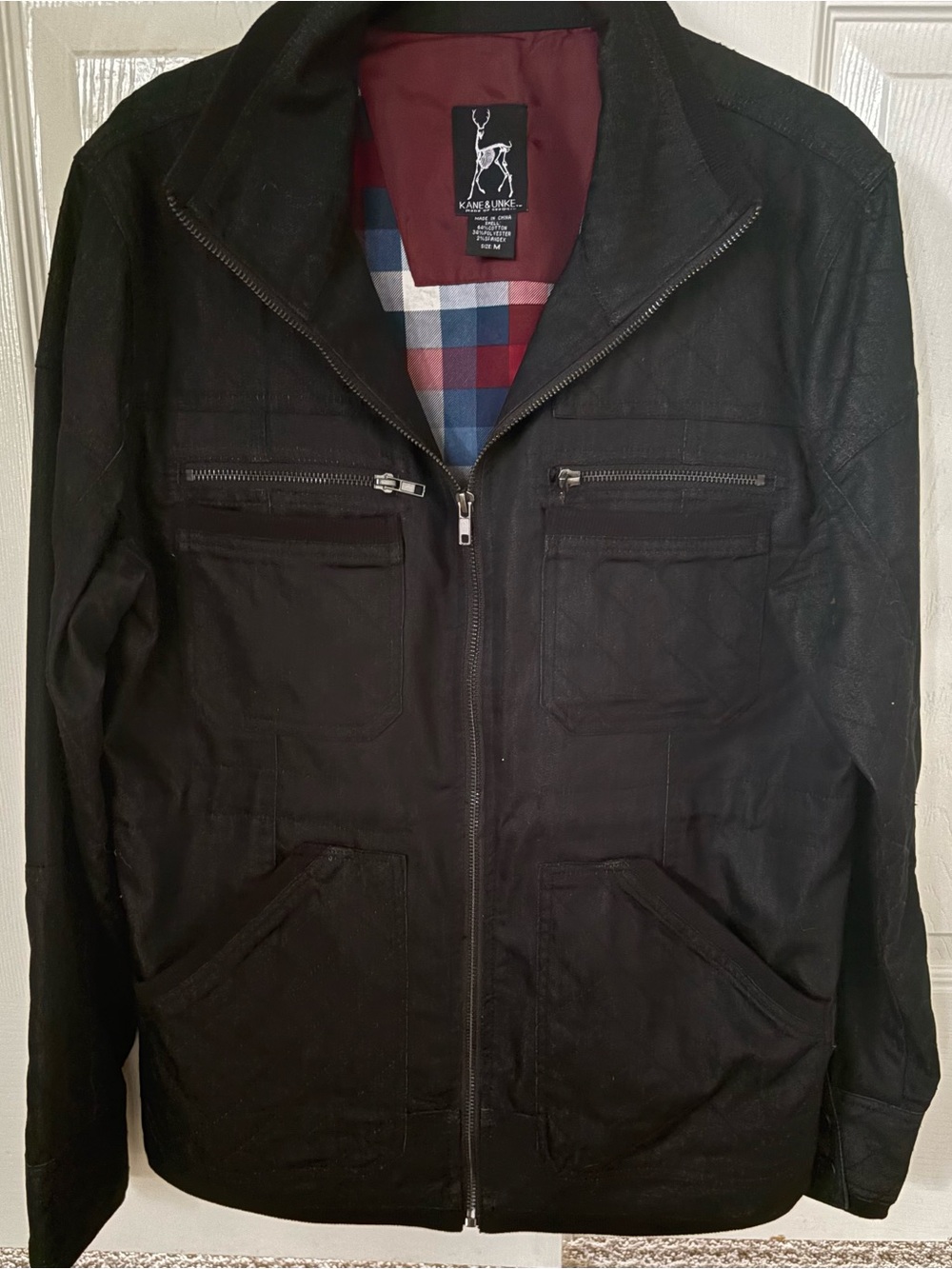 Black Men's Zip Front Jacket by Kane &Luke. Nordstrom. Size M